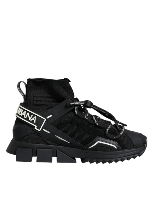 Dolce & Gabbana Black Sorrento Socks Logo Sneakers Women's Shoes