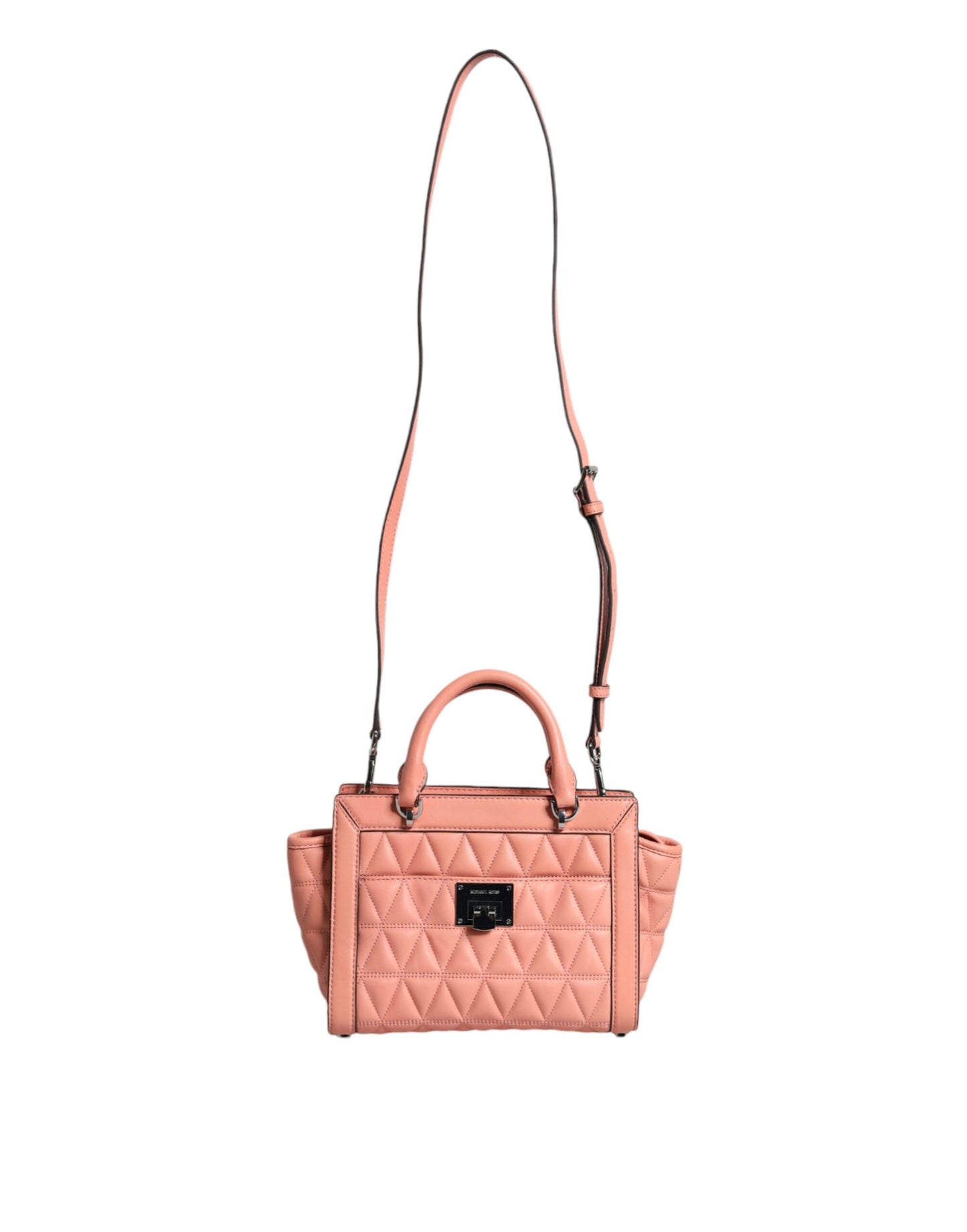 Michael Kors Peach Quilted Leather Logo Crossbody VIVIANNE Messenger Women's Bag