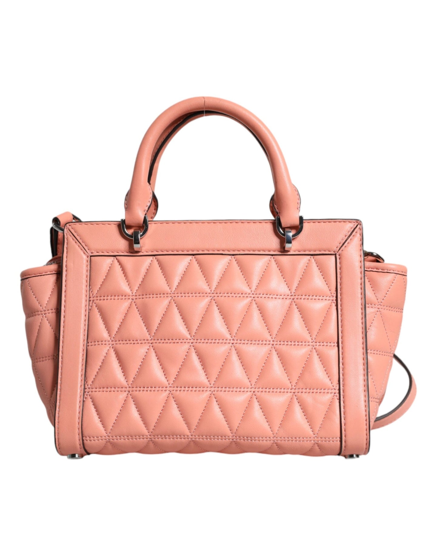 Michael Kors Peach Quilted Leather Logo Crossbody VIVIANNE Messenger Women's Bag
