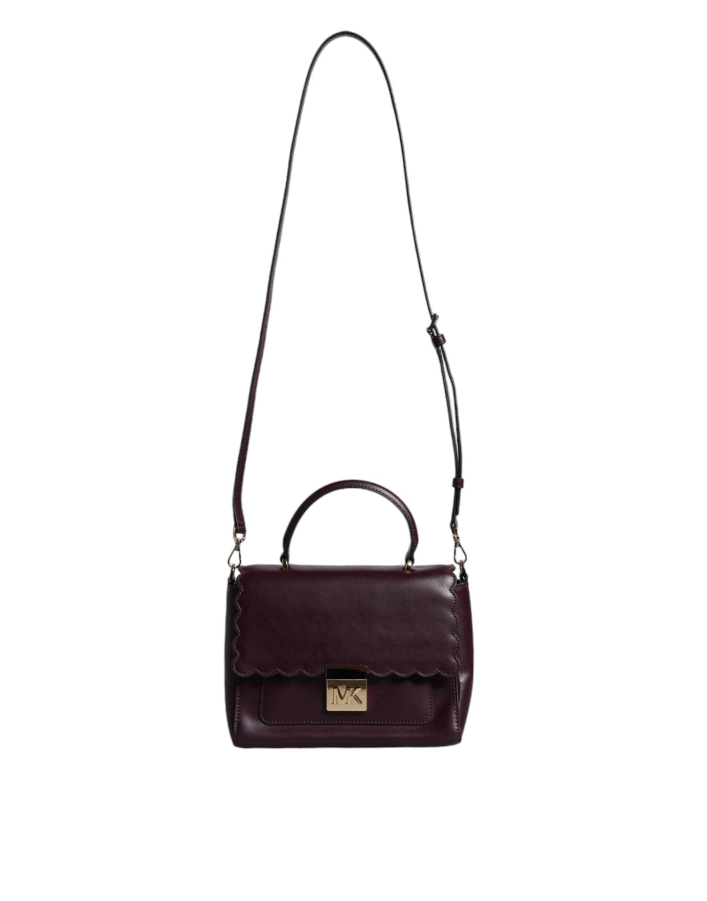 Michael Kors Purple Leather Logo Plaque Crossbody MINDY Satchel Women's Bag