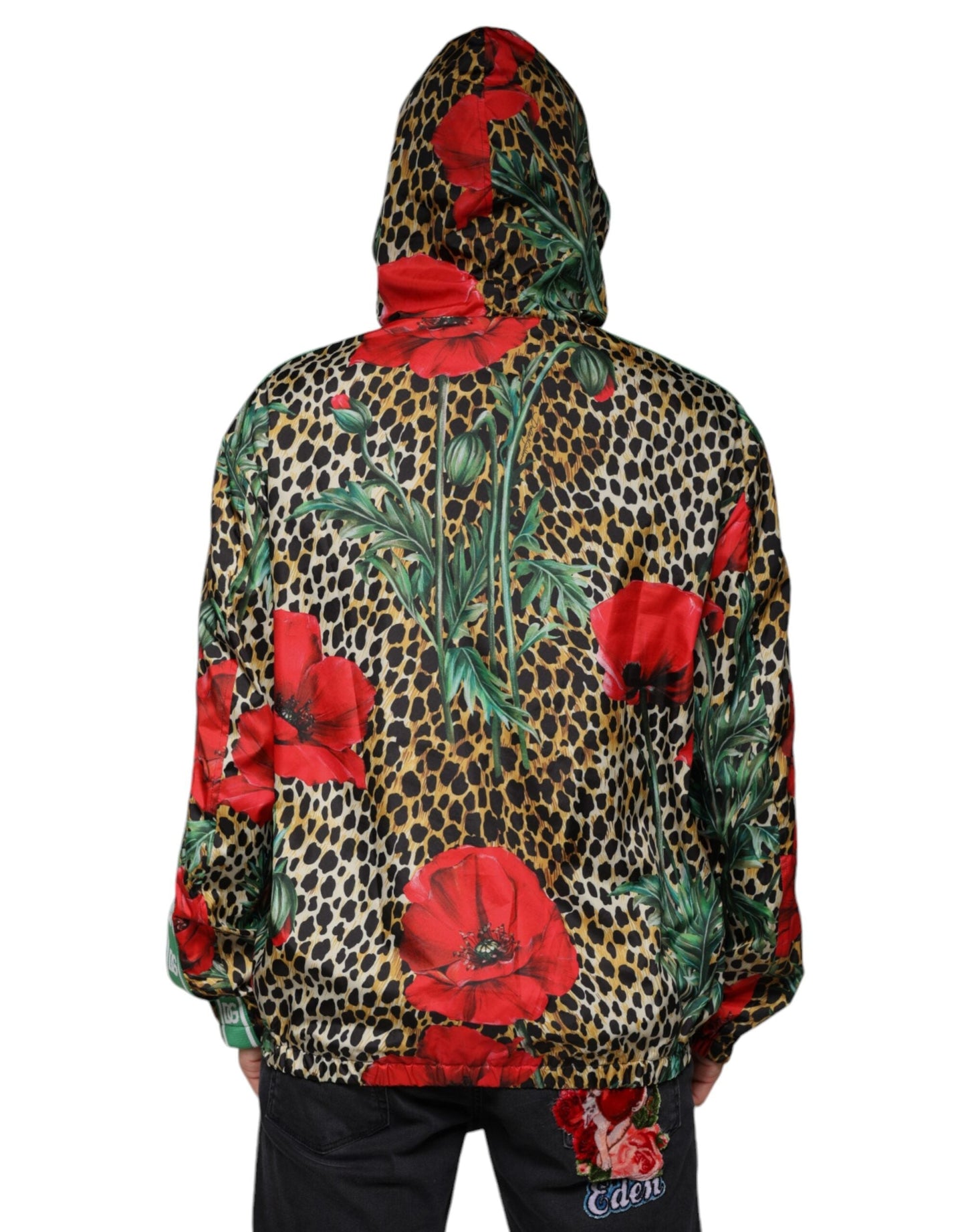 Dolce & Gabbana Multicolor Leopard Floral Hooded Men's Jacket (Pre-Owned)