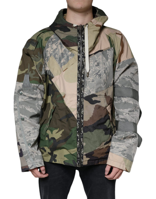 Dolce & Gabbana Multicolor Camouflage Full Zip Hooded Men's Jacket (Pre-Owned)