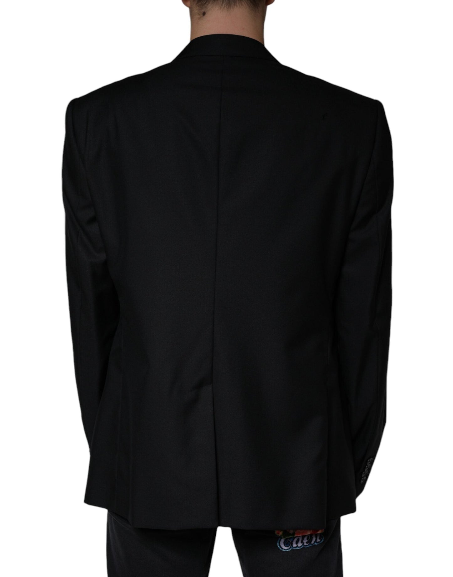 Dolce & Gabbana Black Wool Single Breasted Men Coat Men's Blazer (Pre-Owned)