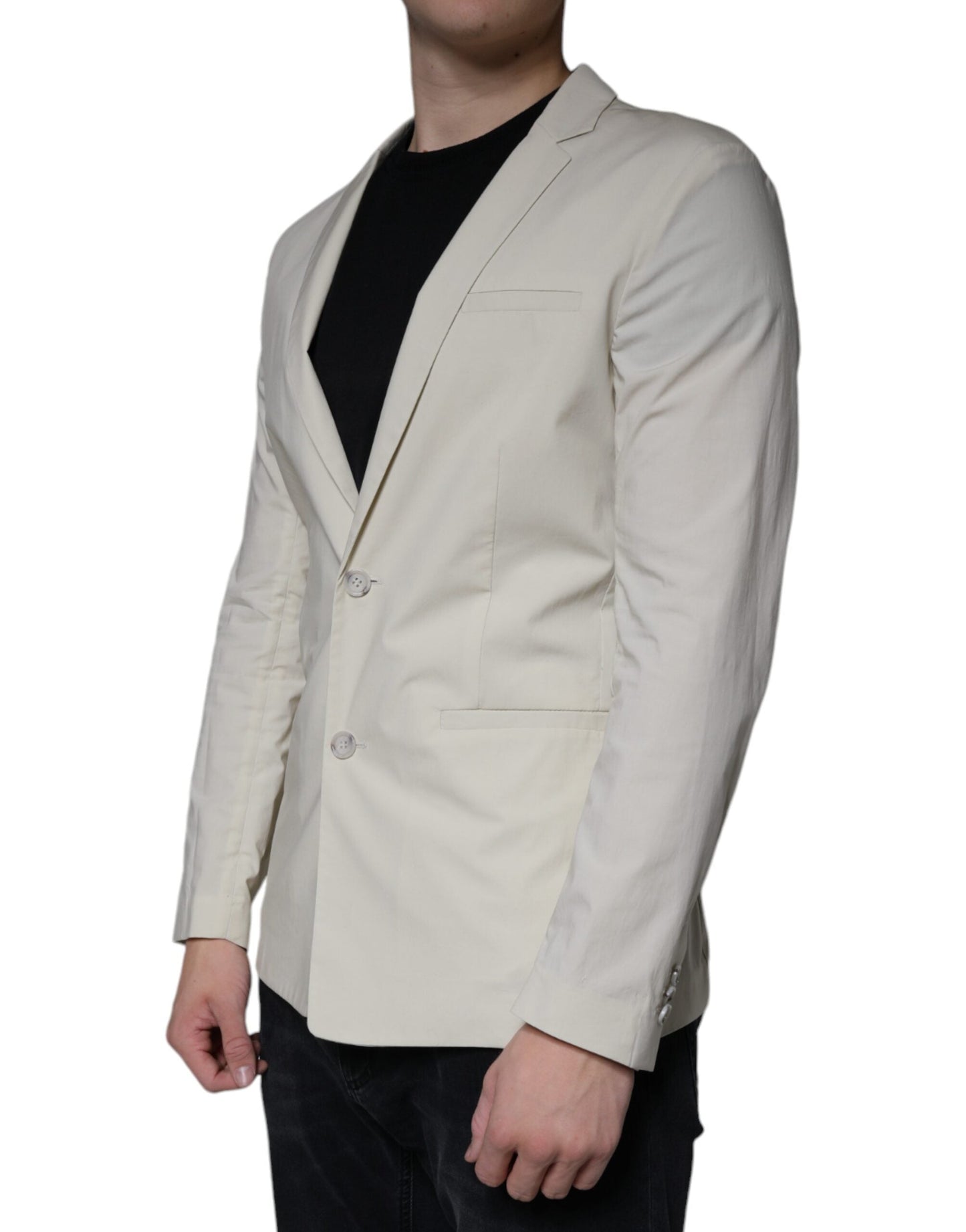 Paolo Pecora Milano Beige Single Breasted Dress Formal Coat Men's Blazer
