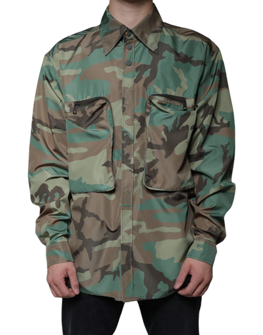 Dolce & Gabbana Multicolor Camouflage Button Down Men's Shirt (Pre-Owned)