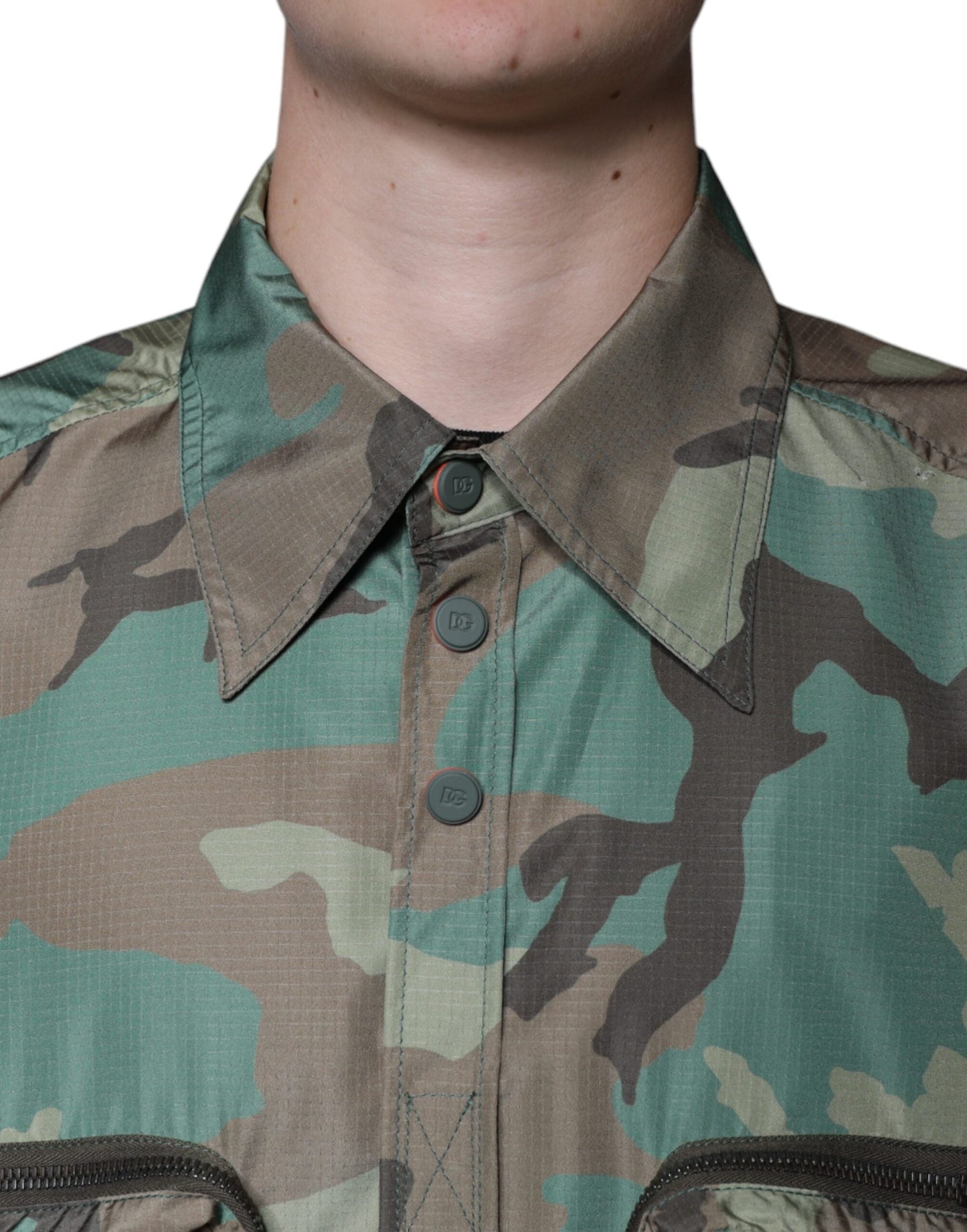 Dolce & Gabbana Multicolor Camouflage Button Down Men's Shirt (Pre-Owned)