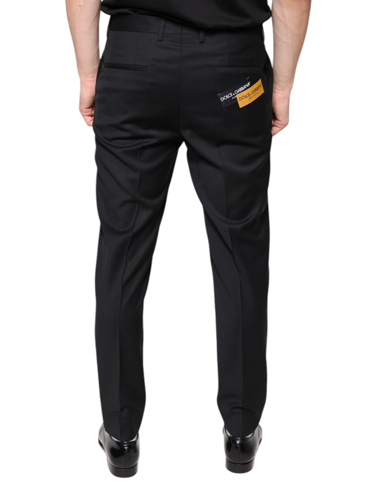 Dolce & Gabbana Black Wool Skinny Men Dress Men's Pants