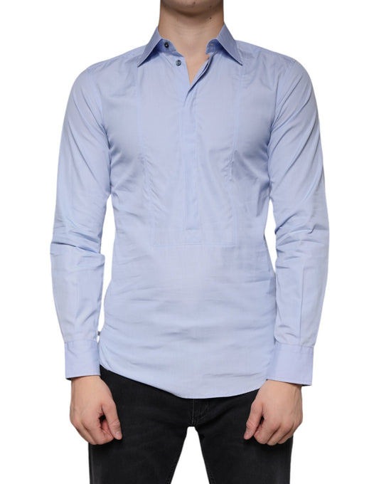 Dolce & Gabbana Light Blue Cotton Men Dress Formal Men's Shirt (Pre-Owned)