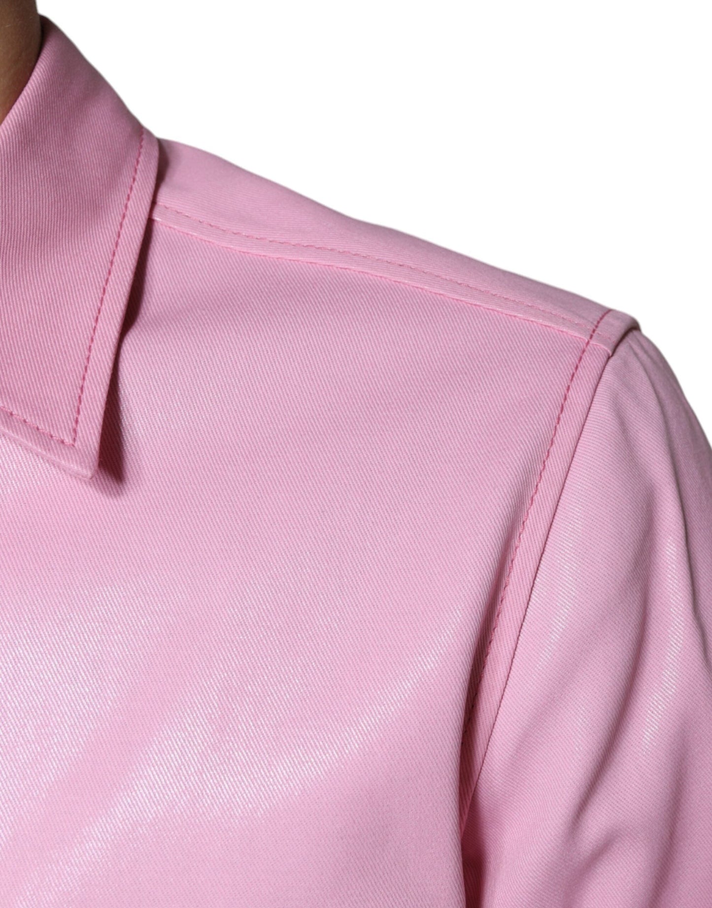 Dolce & Gabbana Pink Cotton Collared Button Down Men's Shirt (Pre-Owned)