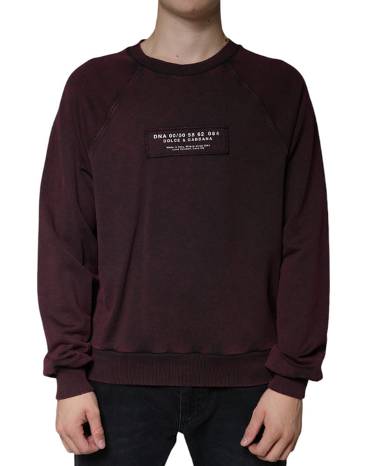 Dolce & Gabbana Maroon Logo Crew Neck Men Sweatshirt Men's Sweater (Pre-Owned)
