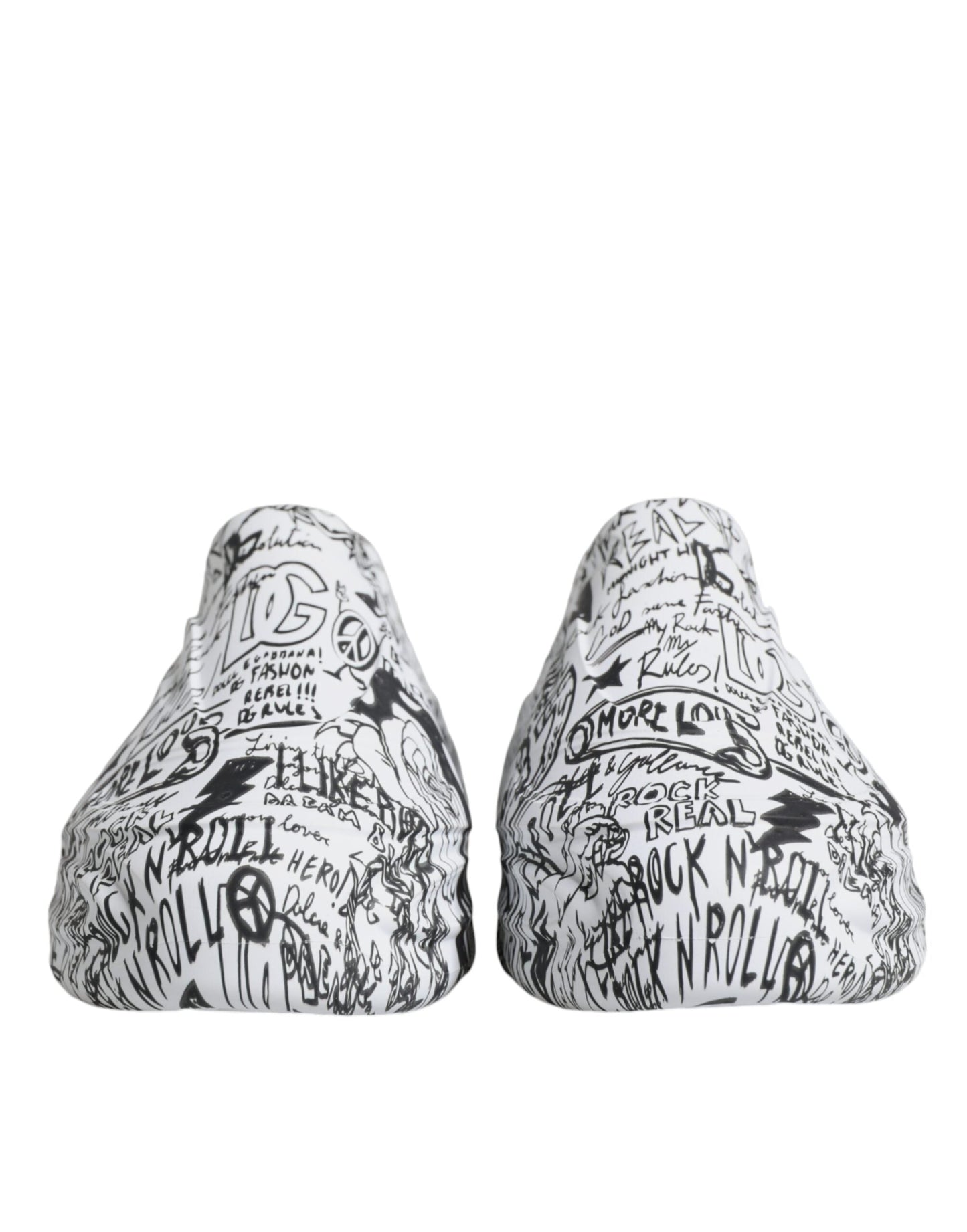 Dolce & Gabbana White Black Graffiti Daymaster Sneakers Men's Shoes
