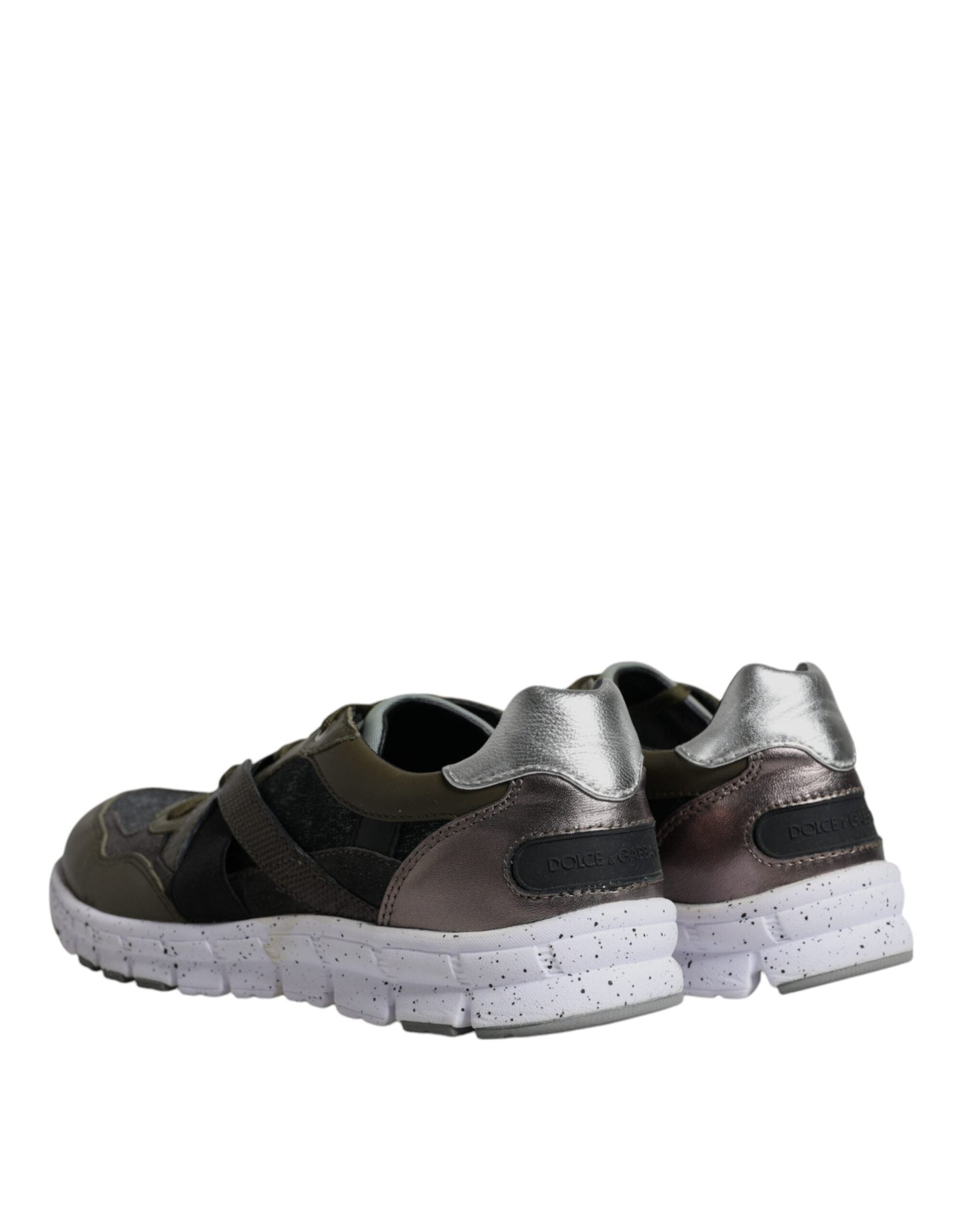 Dolce & Gabbana Multicolor Canvas Leather Low Top Sneaker Men's Shoes (Pre-Owned)