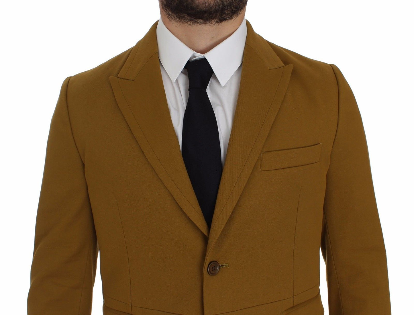 Dolce & Gabbana Yellow Cotton Stretch Men's Blazer