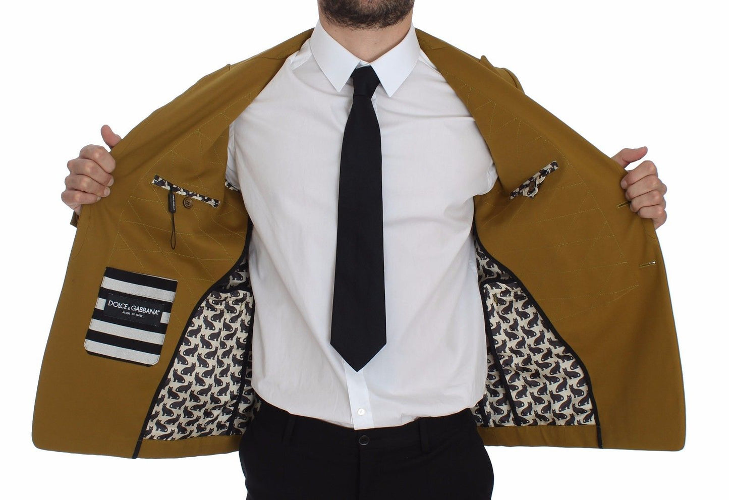 Dolce & Gabbana Yellow Cotton Stretch Men's Blazer
