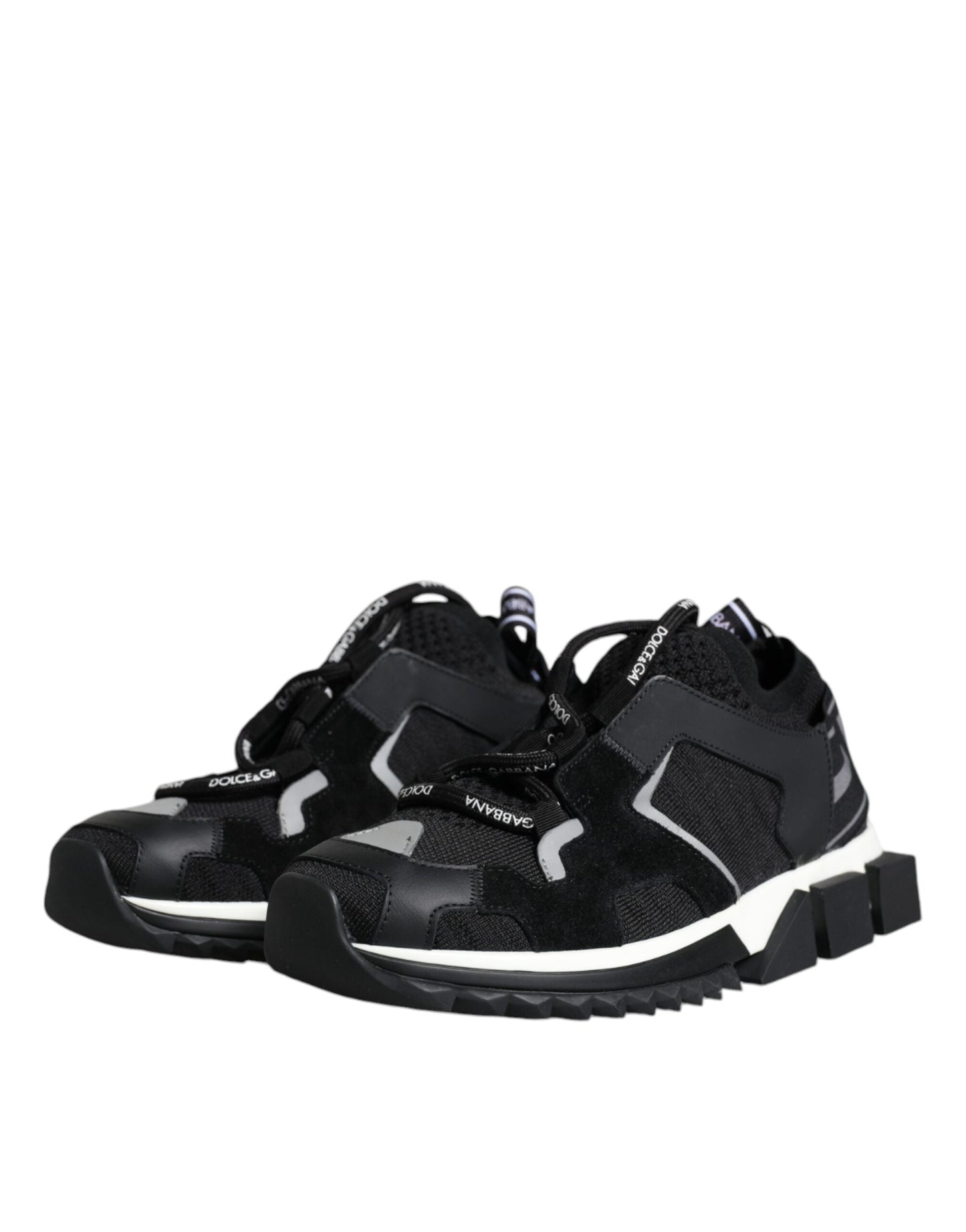 Dolce & Gabbana Black Mesh Sorrento Trekking Sneakers Women's Shoes