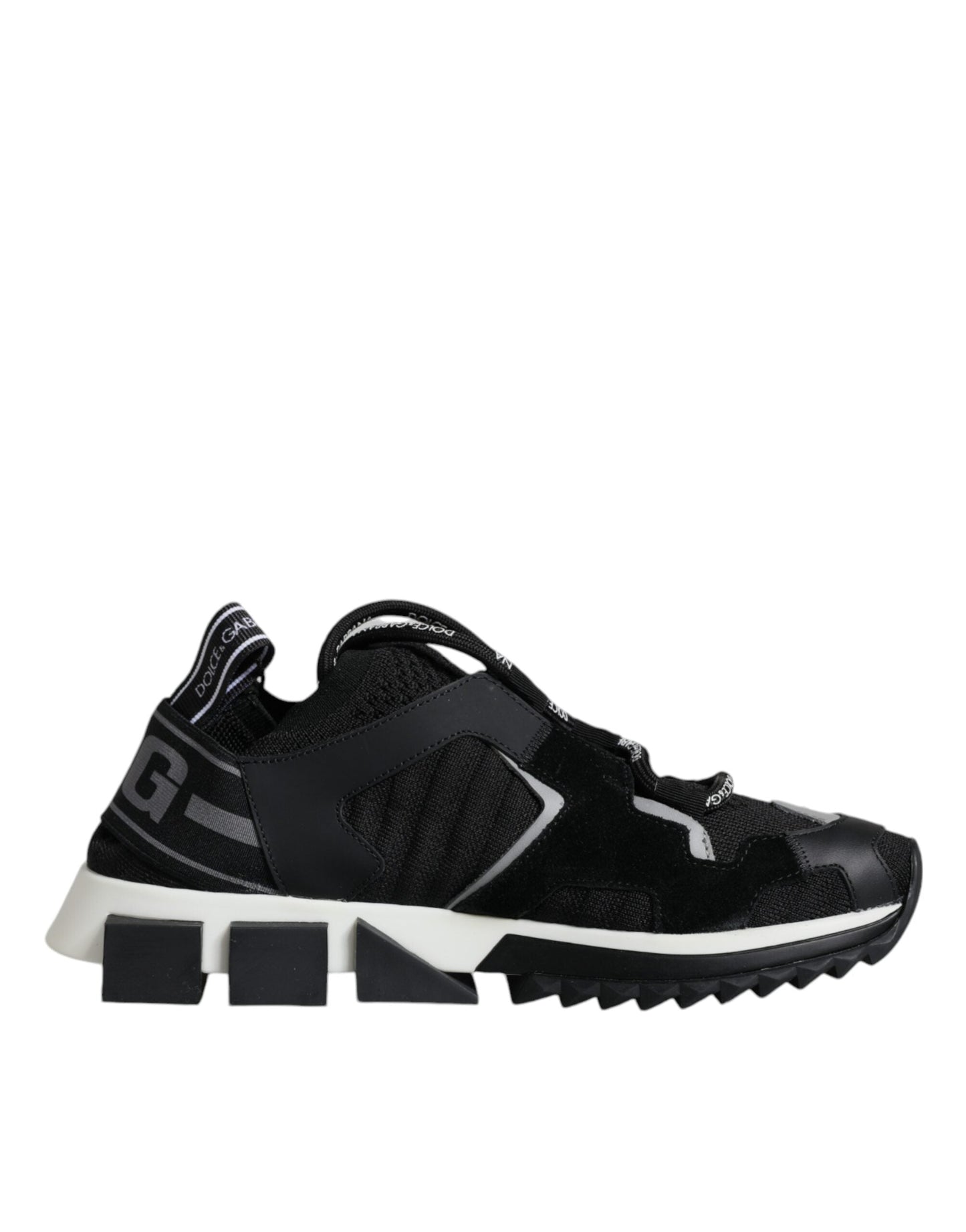 Dolce & Gabbana Black Mesh Sorrento Trekking Sneakers Women's Shoes