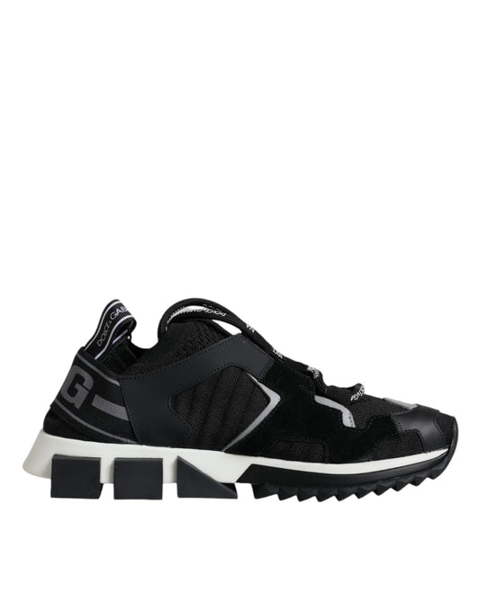Dolce & Gabbana Black Mesh Sorrento Trekking Sneakers Women's Shoes