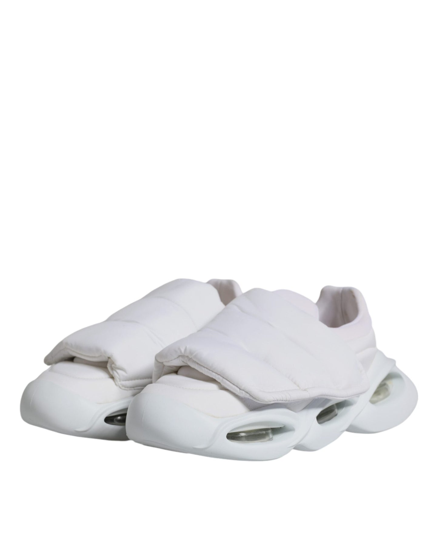 Dolce & Gabbana White Padded Fabric Low Top Sneakers Women's Shoes (Pre-Owned)