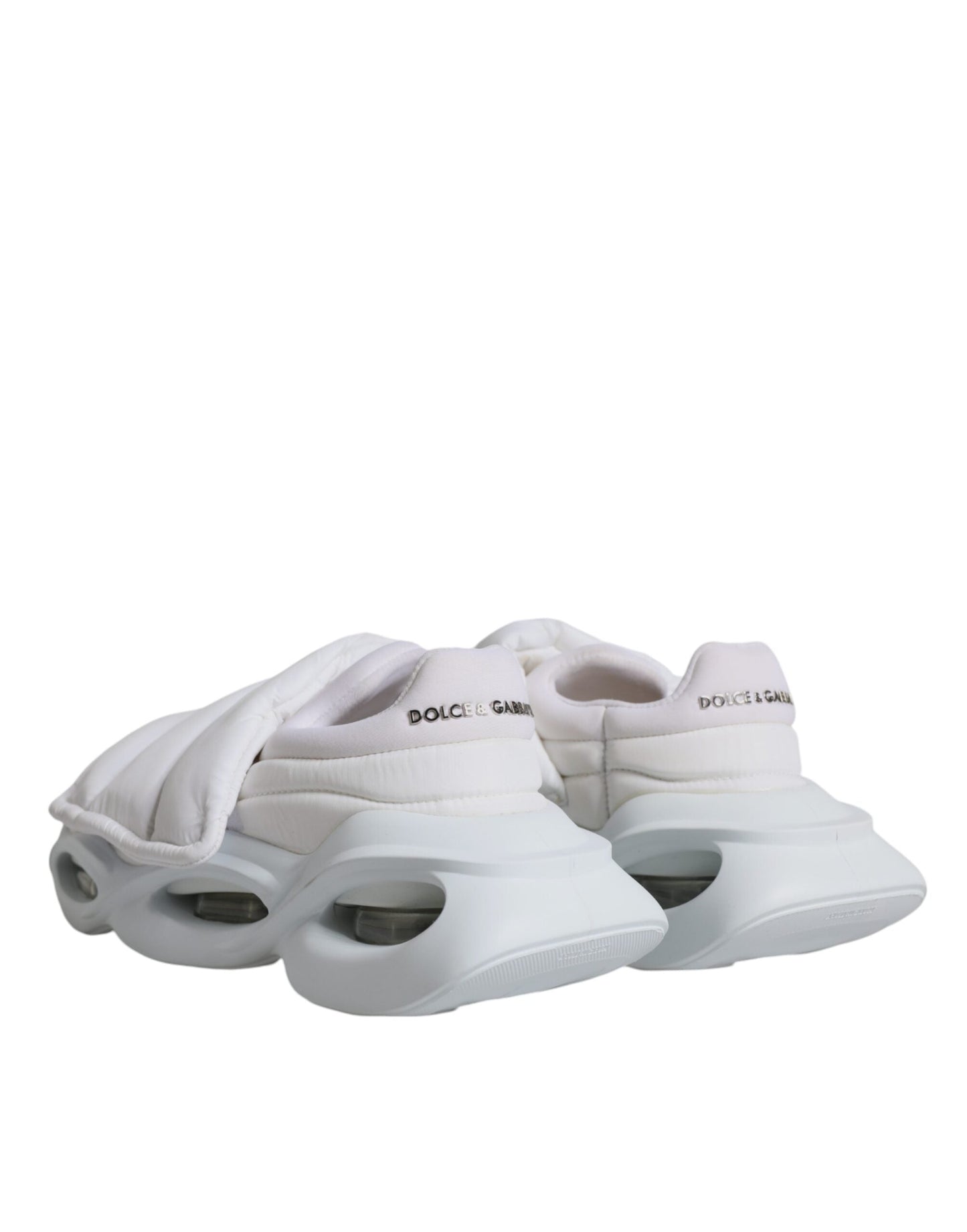 Dolce & Gabbana White Padded Fabric Low Top Sneakers Women's Shoes (Pre-Owned)