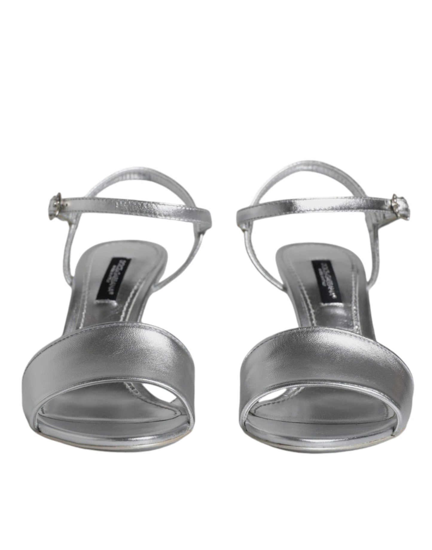 Dolce & Gabbana Silver KEIRA Heels Ankle Strap Sandals Women's Shoes