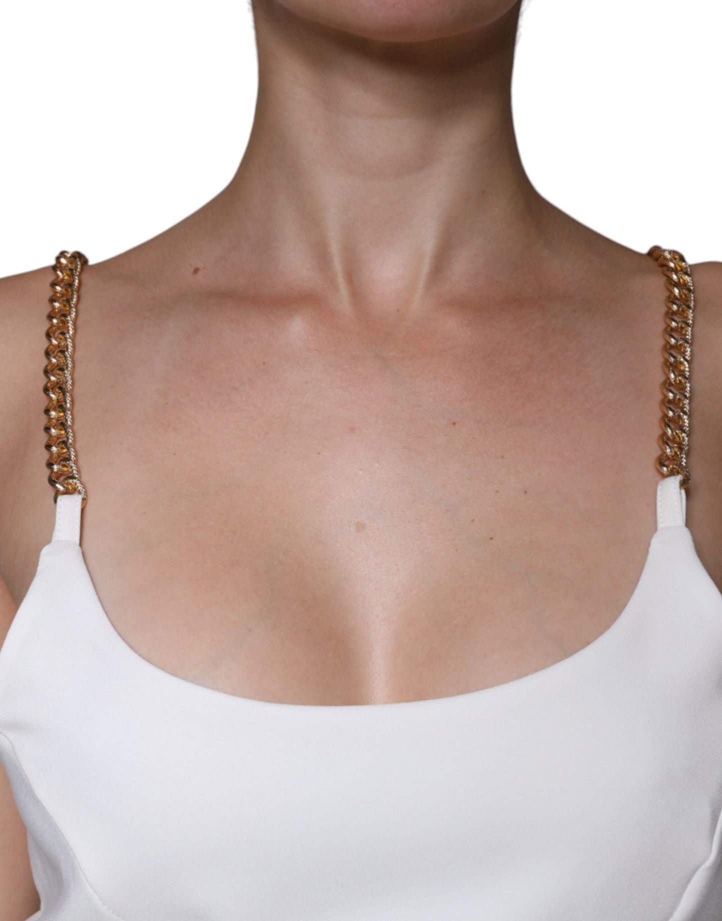 Elisabetta Franchi White Sleeveless Bodycon Sheath Mini Women's Dress (Pre-Owned)