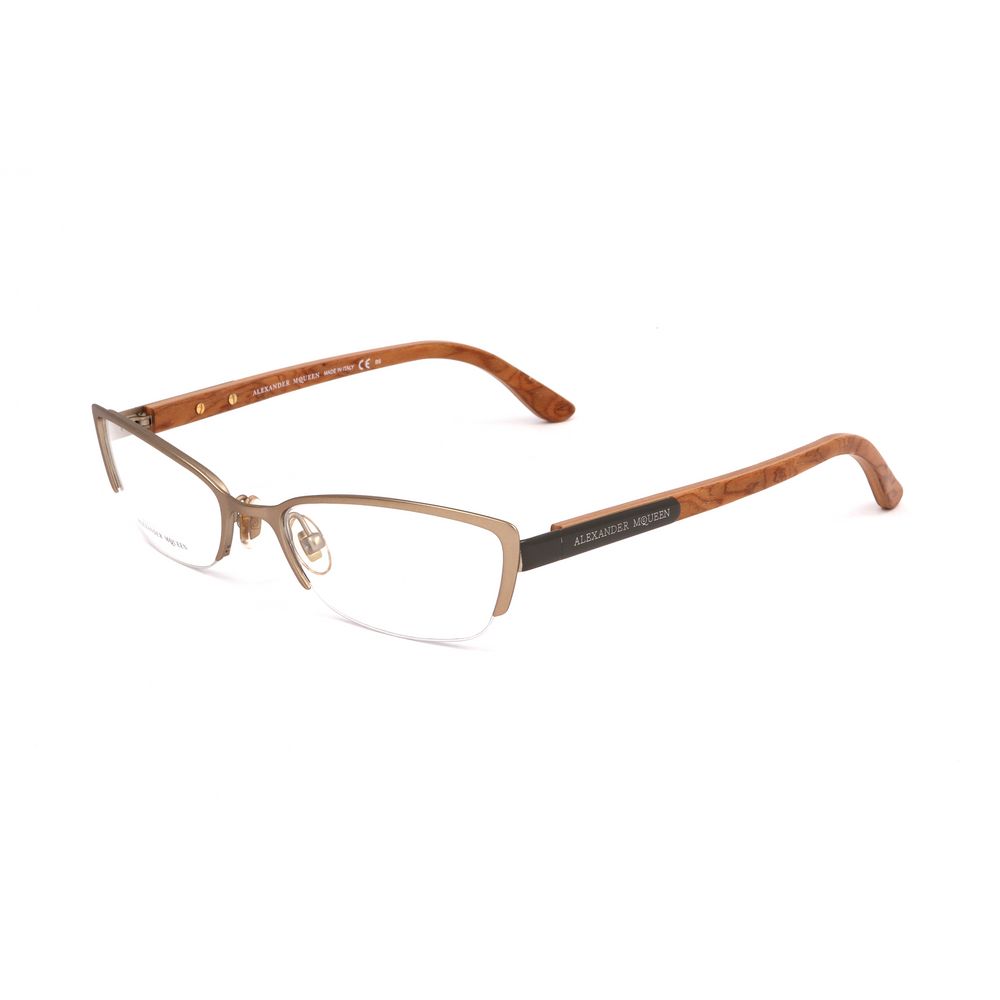 Alexander McQueen Brown Metal Glasses Women's (Frames)