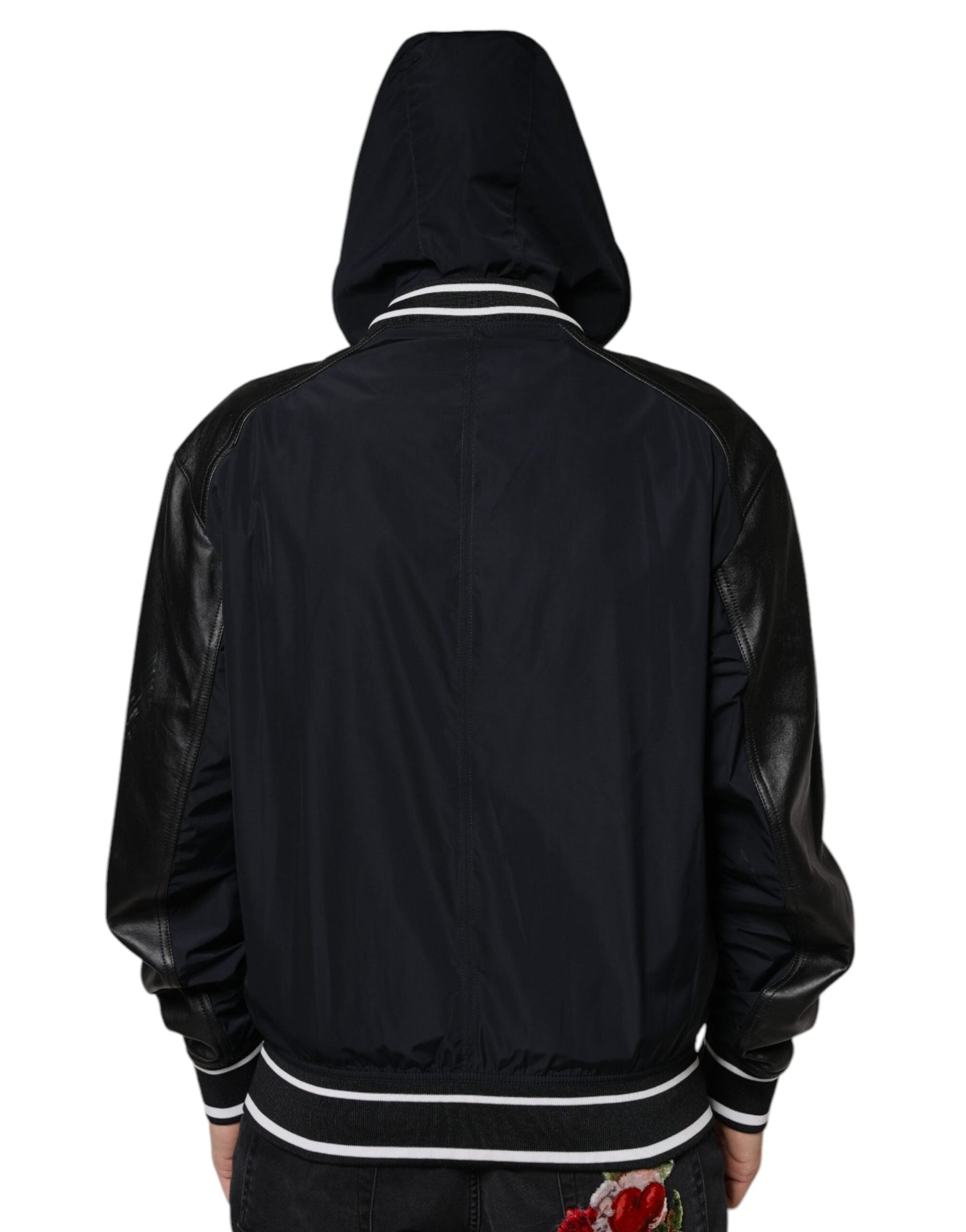 Dolce & Gabbana Black Hooded Full Zip Men Bomber Men's Jacket (Pre-Owned)
