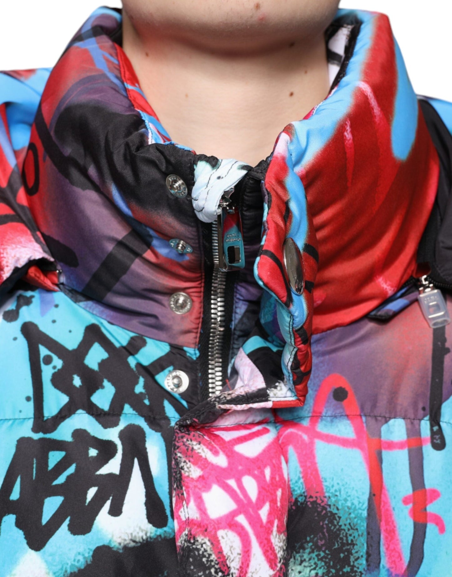 Dolce & Gabbana Multicolor Graffiti Hooded Windbreaker Men's Jacket (Pre-Owned)