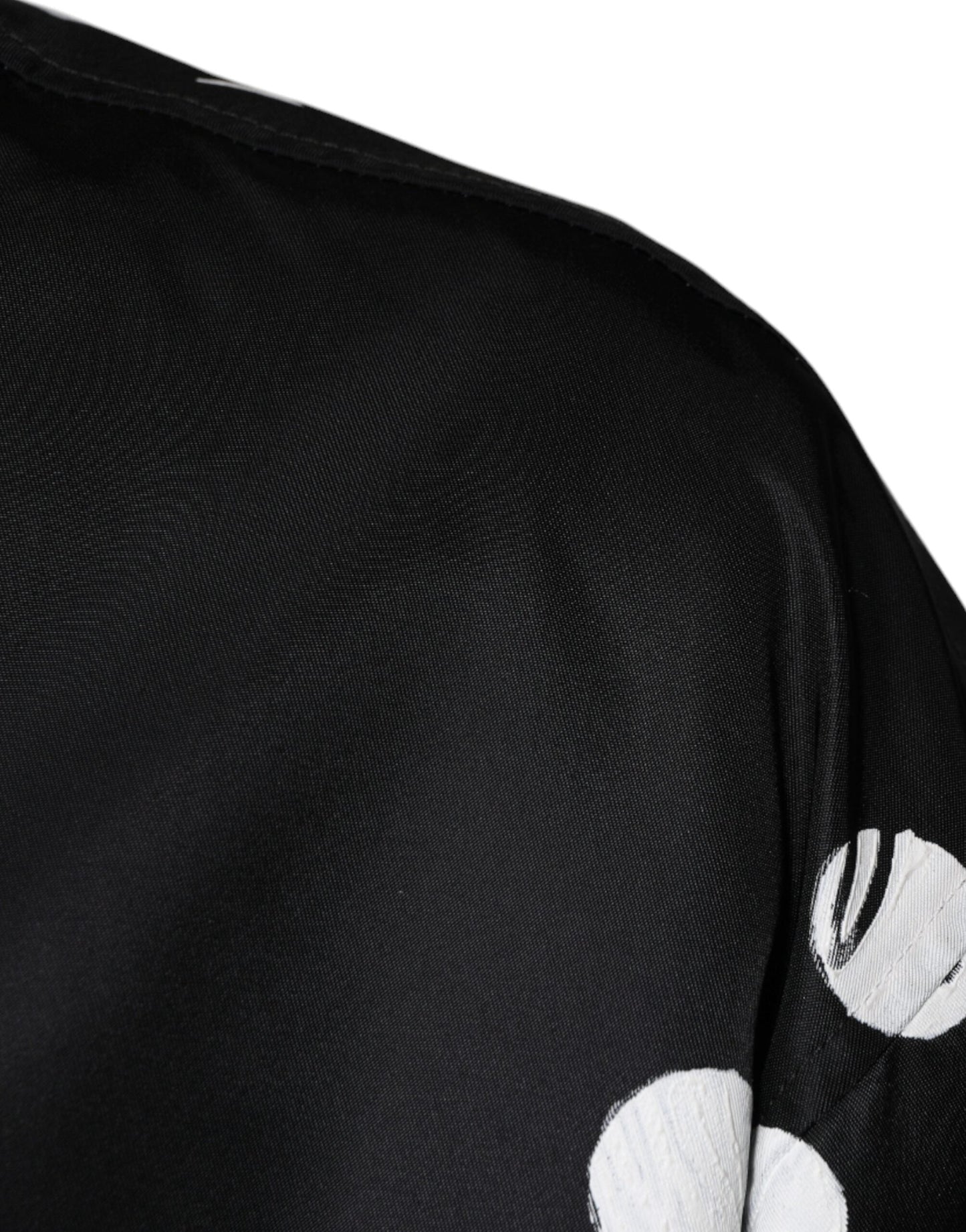 Dolce & Gabbana Black Polka Dot Stripe Nylon Bomber Men's Jacket