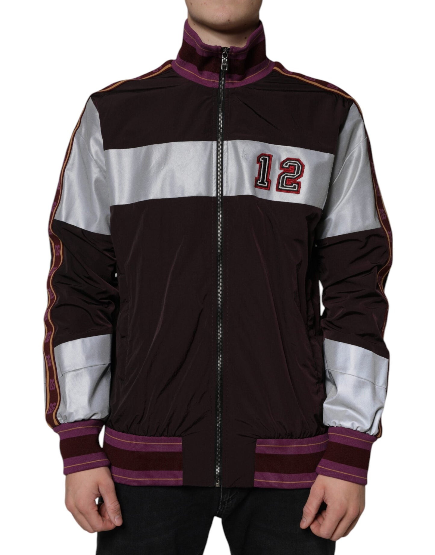 Dolce & Gabbana Multicolor Full Zip Jersey Men Bomber Men's Jacket