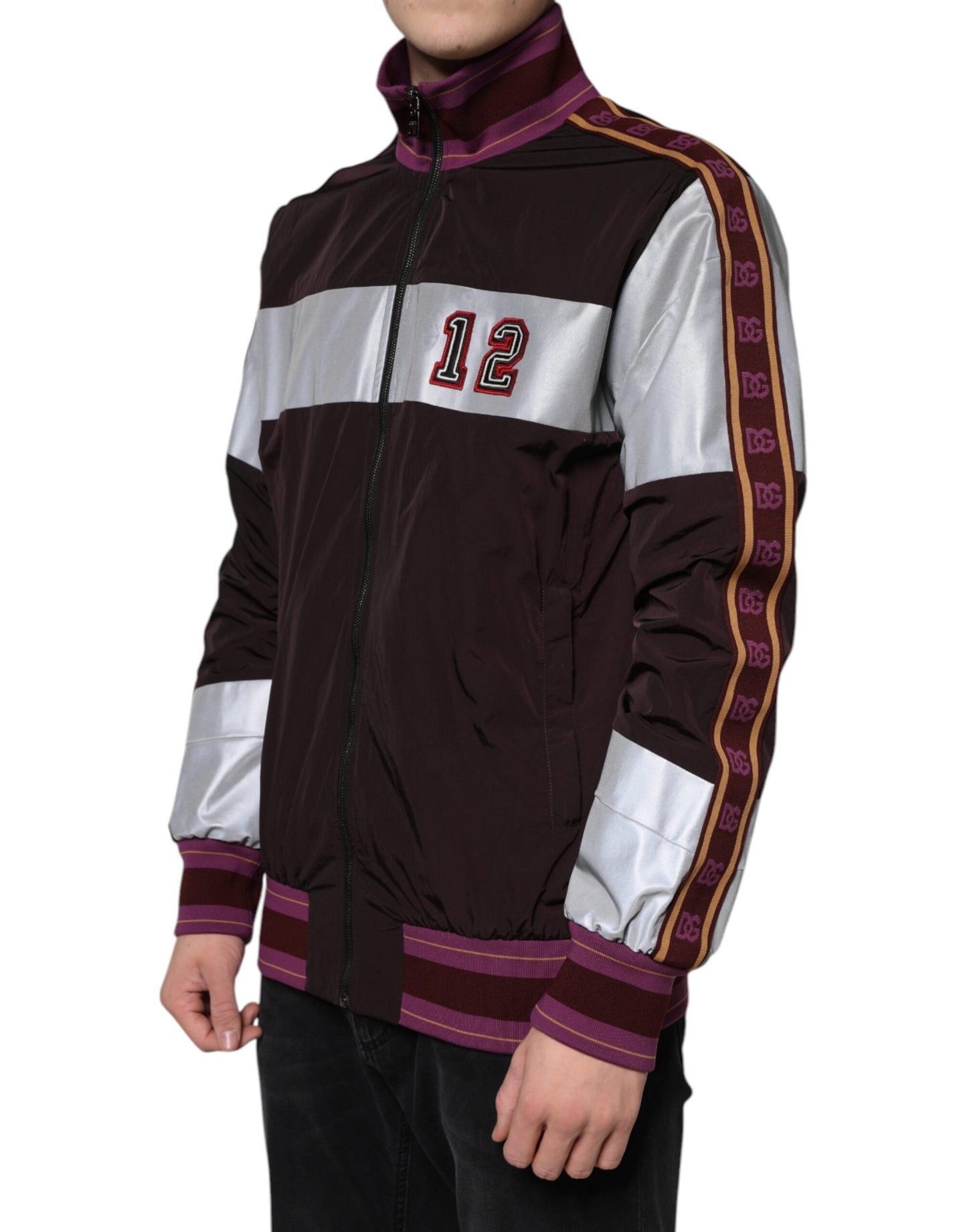 Dolce & Gabbana Multicolor Full Zip Jersey Men Bomber Men's Jacket