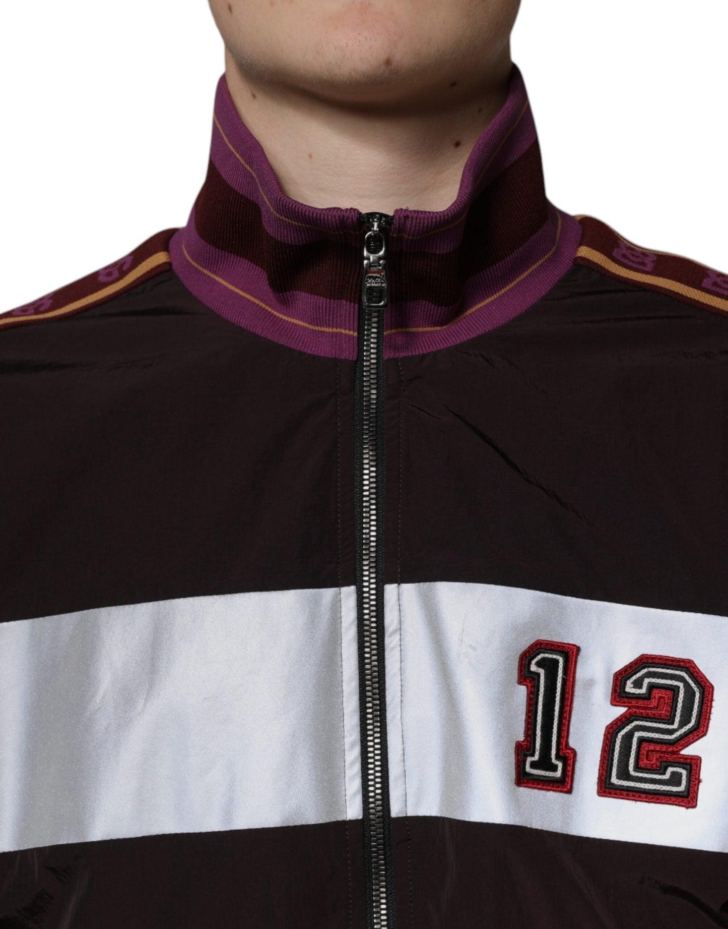 Dolce & Gabbana Multicolor Full Zip Jersey Men Bomber Men's Jacket