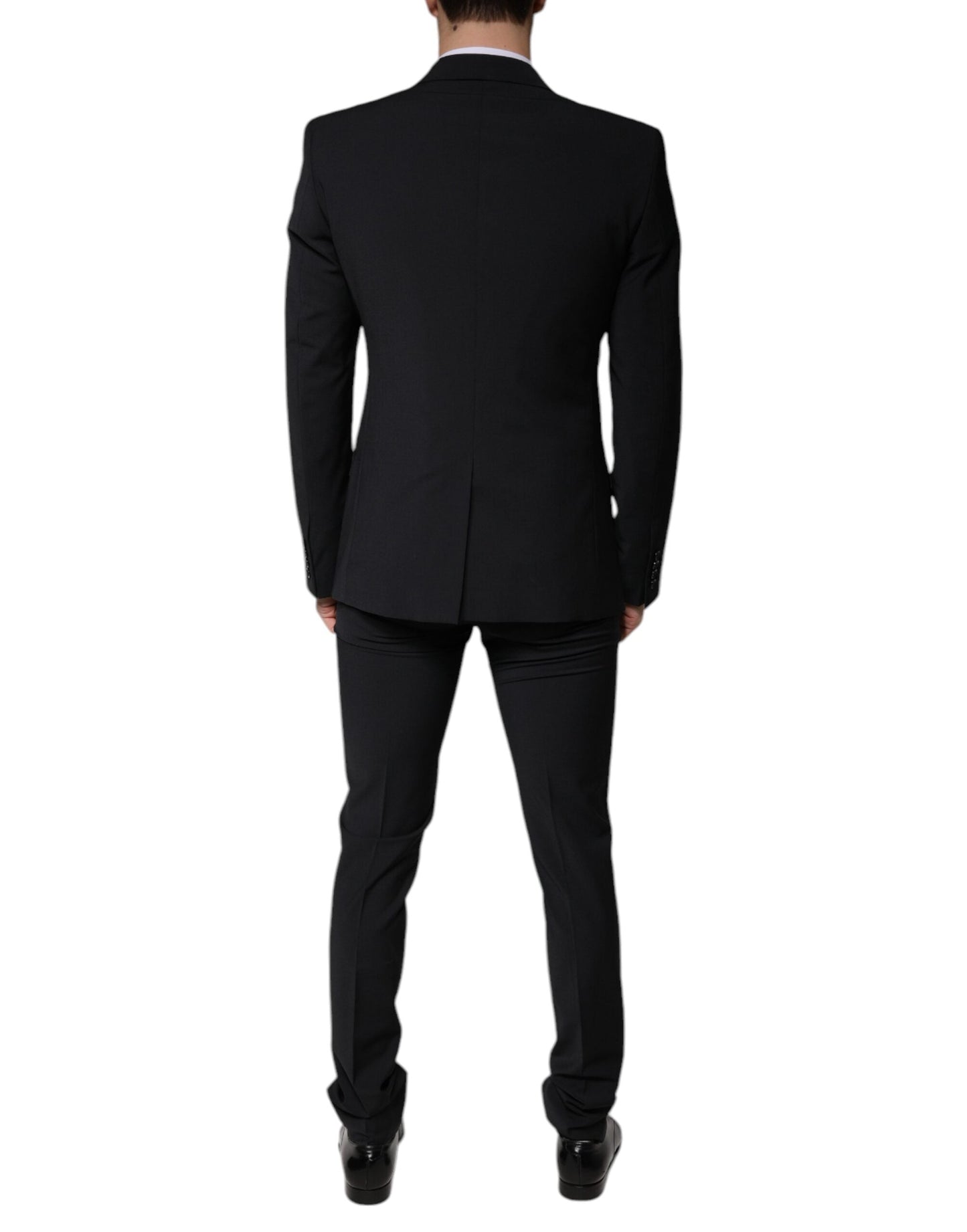 Dolce & Gabbana Black Wool 3 Piece Slim Fit Formal Men Men's Suit