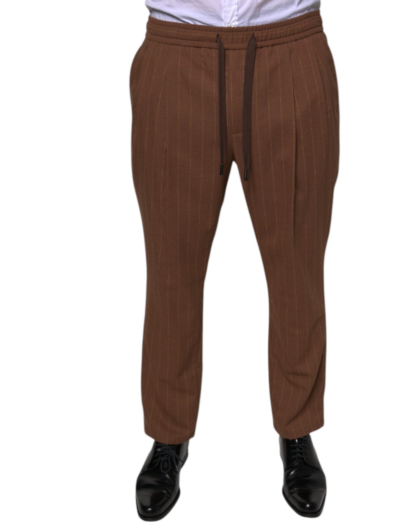 Dolce & Gabbana Brown Stripes Skinny Men Dress Men's Pants