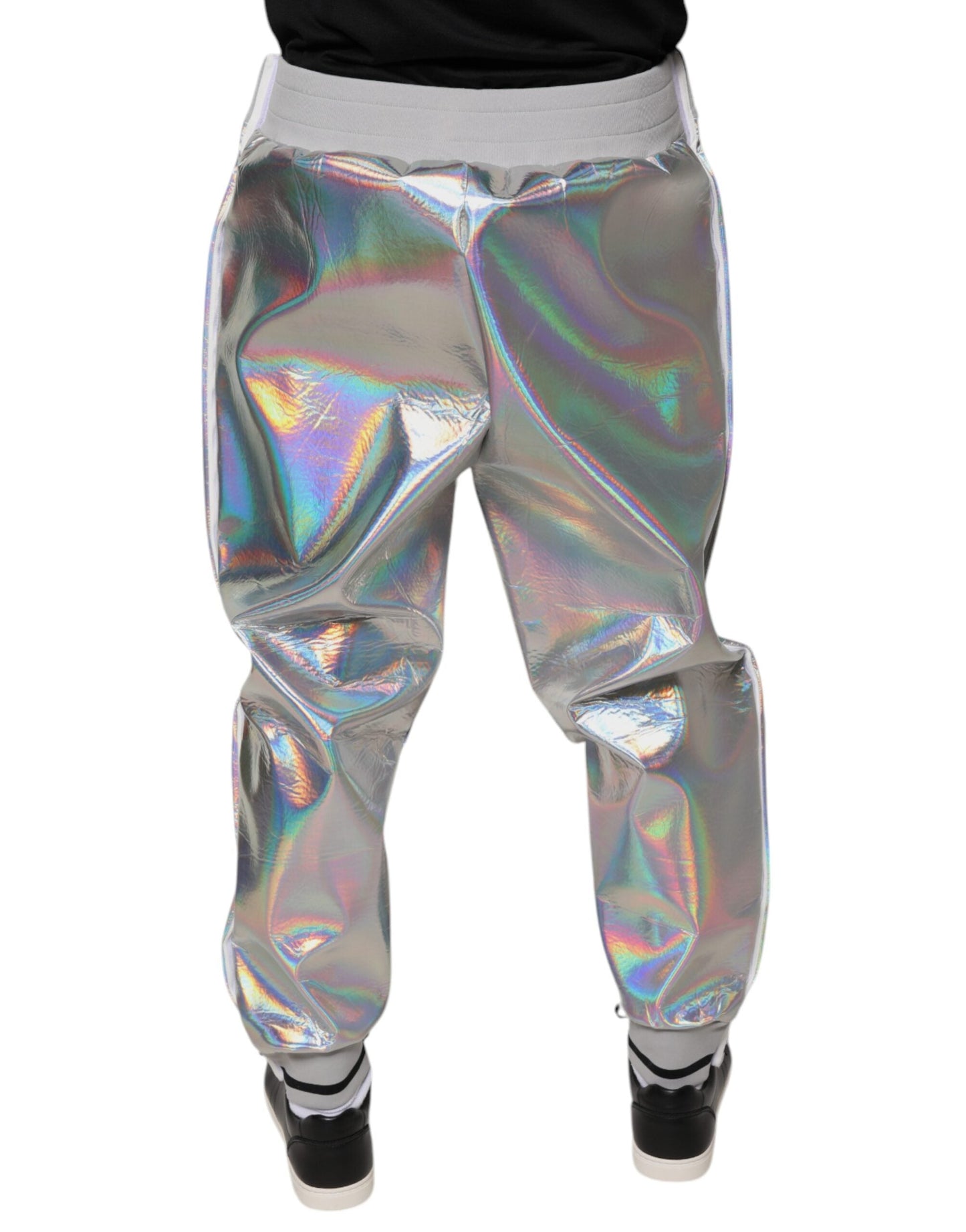 Dolce & Gabbana Silver Iridescent Men Jogger SweatMen's Men's Pants