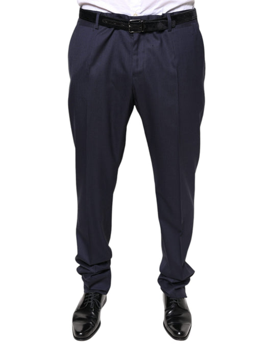 Dolce & Gabbana Blue Wool Skinny Formal Dress Men's Pants