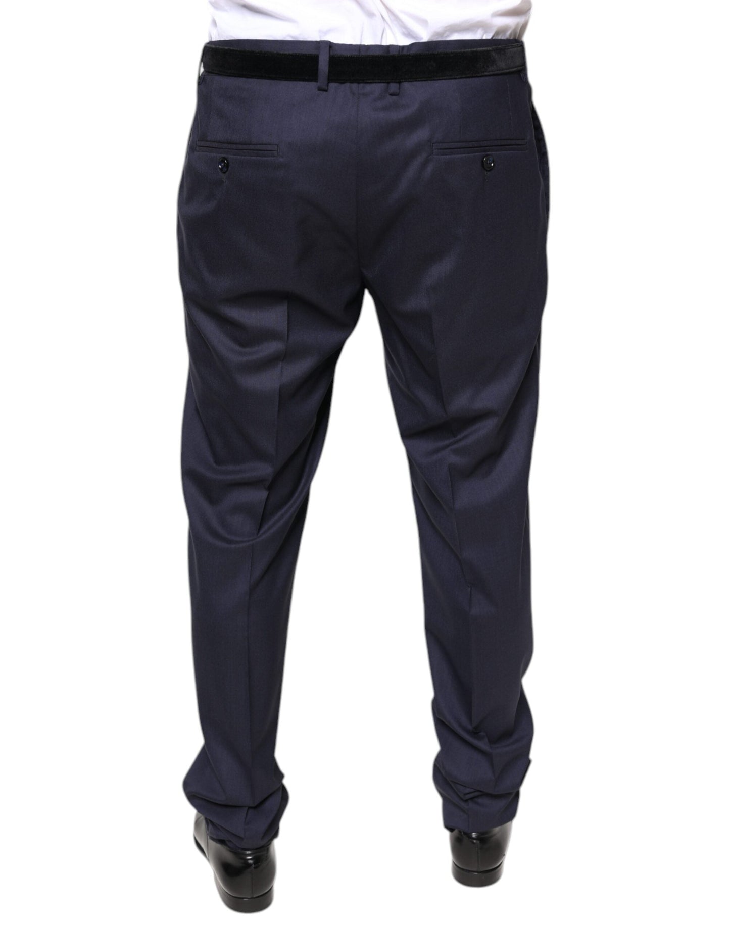 Dolce & Gabbana Blue Wool Skinny Formal Dress Men's Pants