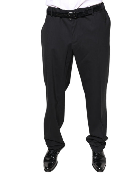Dolce & Gabbana Black Wool Men Formal Dress Men's Pants