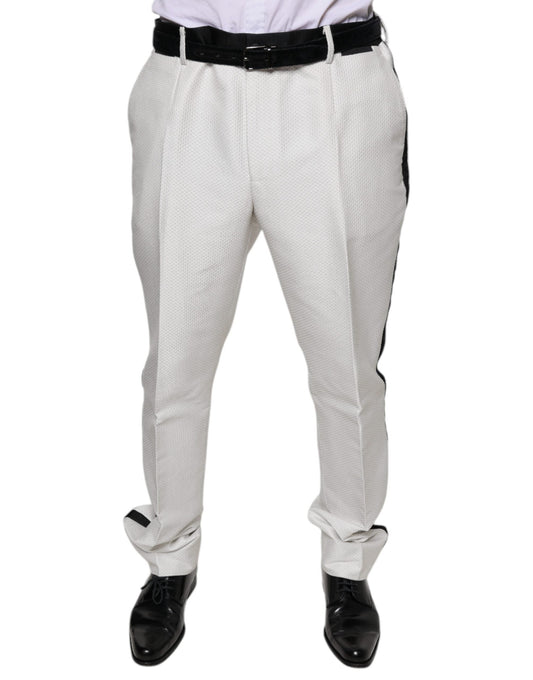 Dolce & Gabbana White Polyester Formal Dress Men's Pants