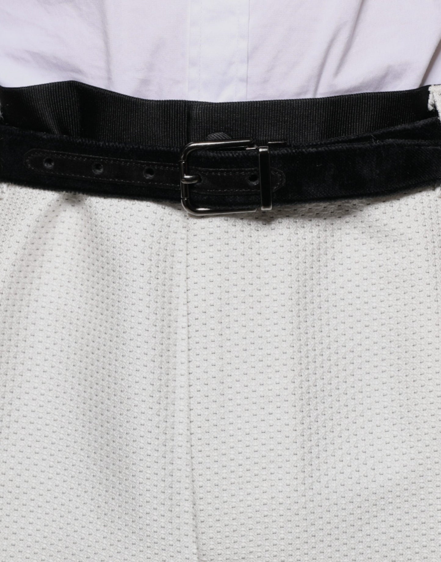 Dolce & Gabbana White Polyester Formal Dress Men's Pants
