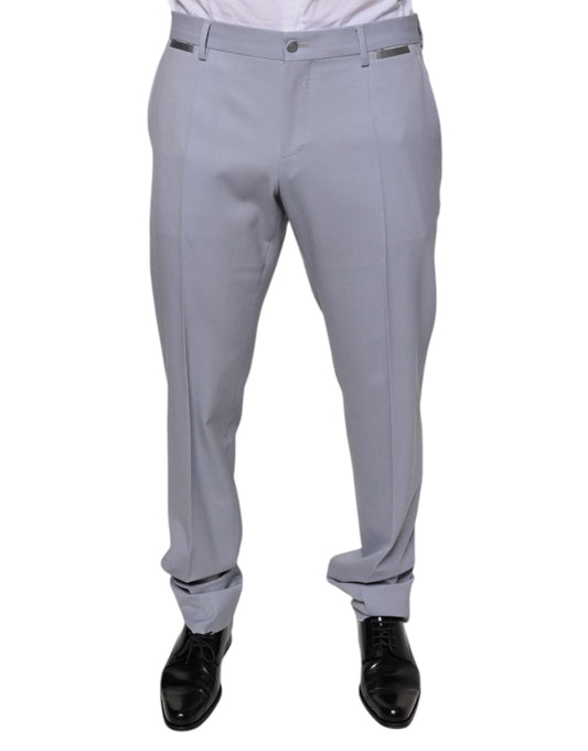 Dolce & Gabbana Light Gray Wool Formal Dress Men's Pants