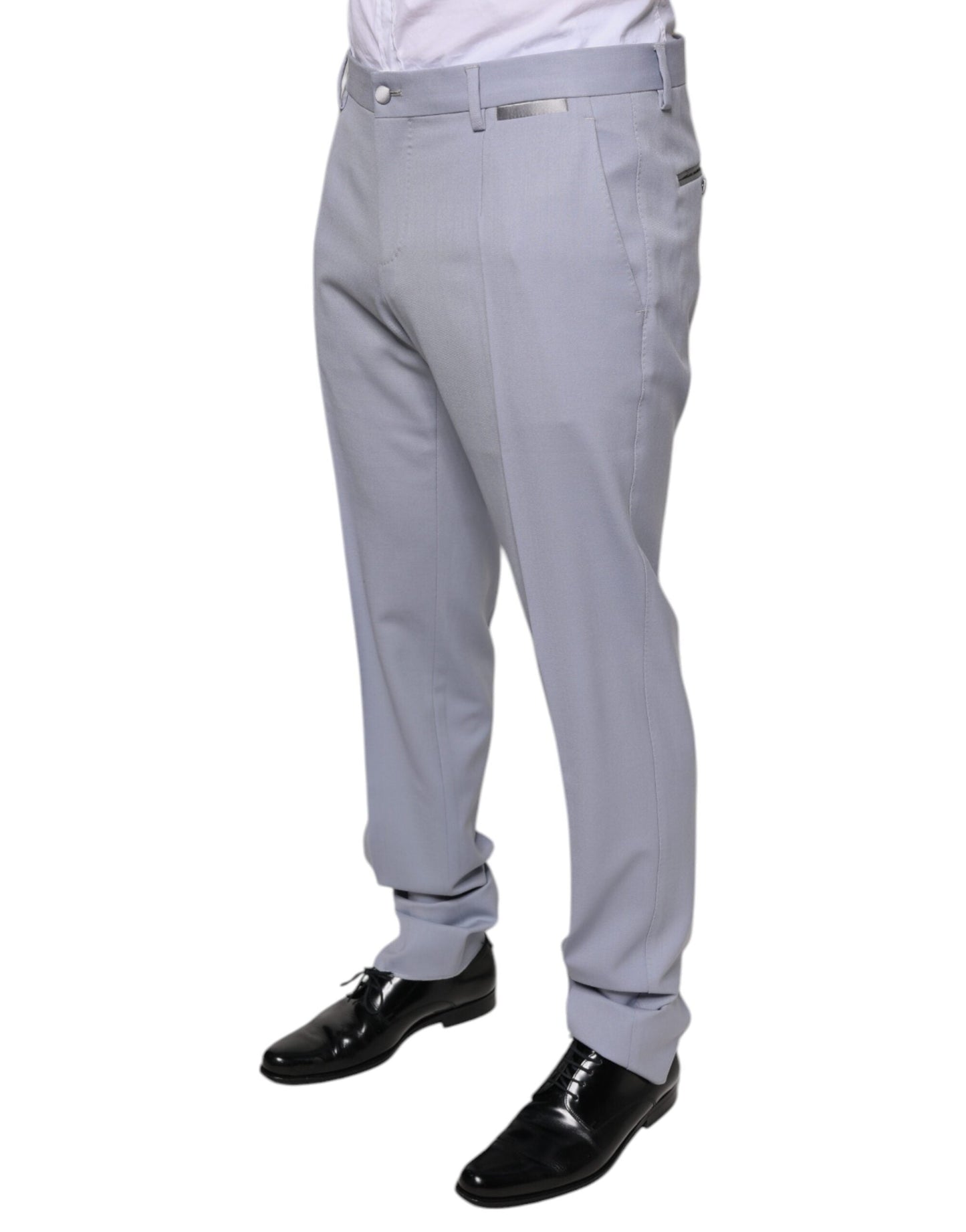 Dolce & Gabbana Light Gray Wool Formal Dress Men's Pants