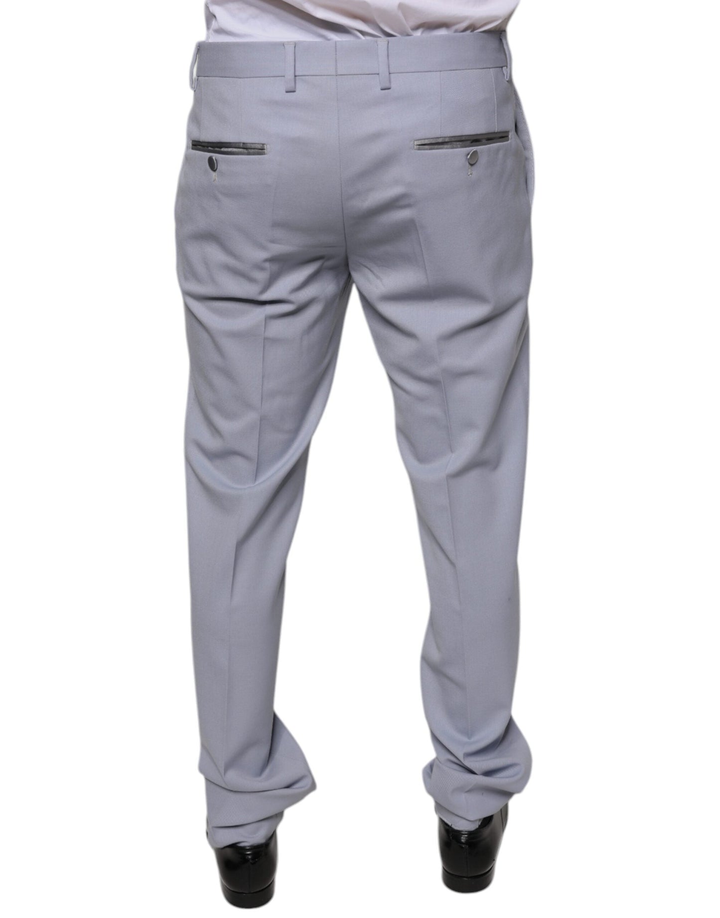 Dolce & Gabbana Light Gray Wool Formal Dress Men's Pants