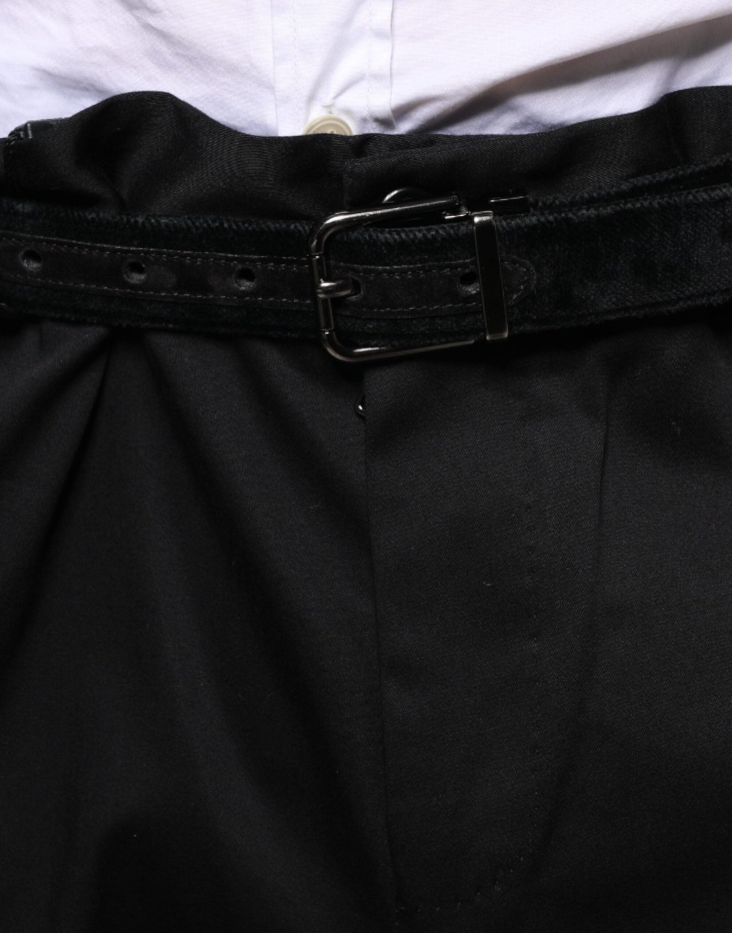 Dolce & Gabbana Black Cotton Stretch Skinny Men Dress Men's Pants (Pre-Owned)