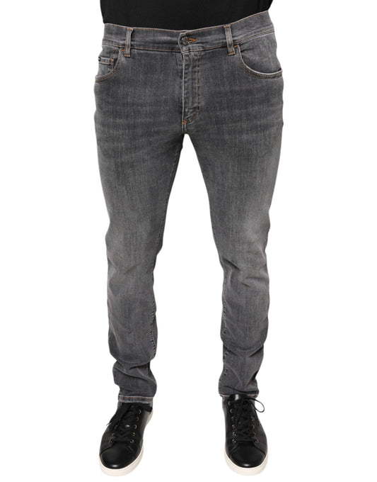 Dolce & Gabbana Dark Gray Cotton Stretch Skinny Denim Men's Jeans (Pre-Owned)
