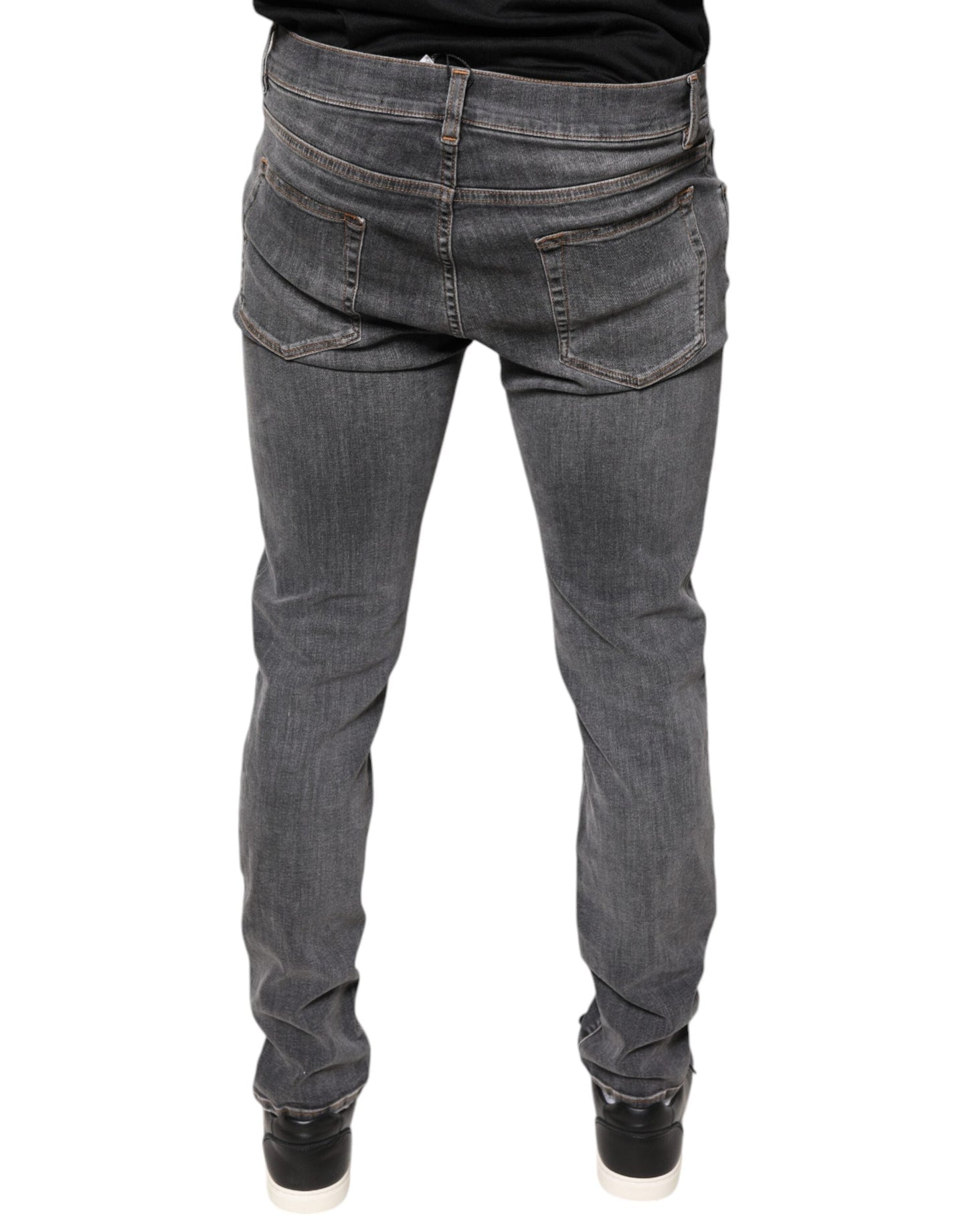 Dolce & Gabbana Dark Gray Cotton Stretch Skinny Denim Men's Jeans (Pre-Owned)