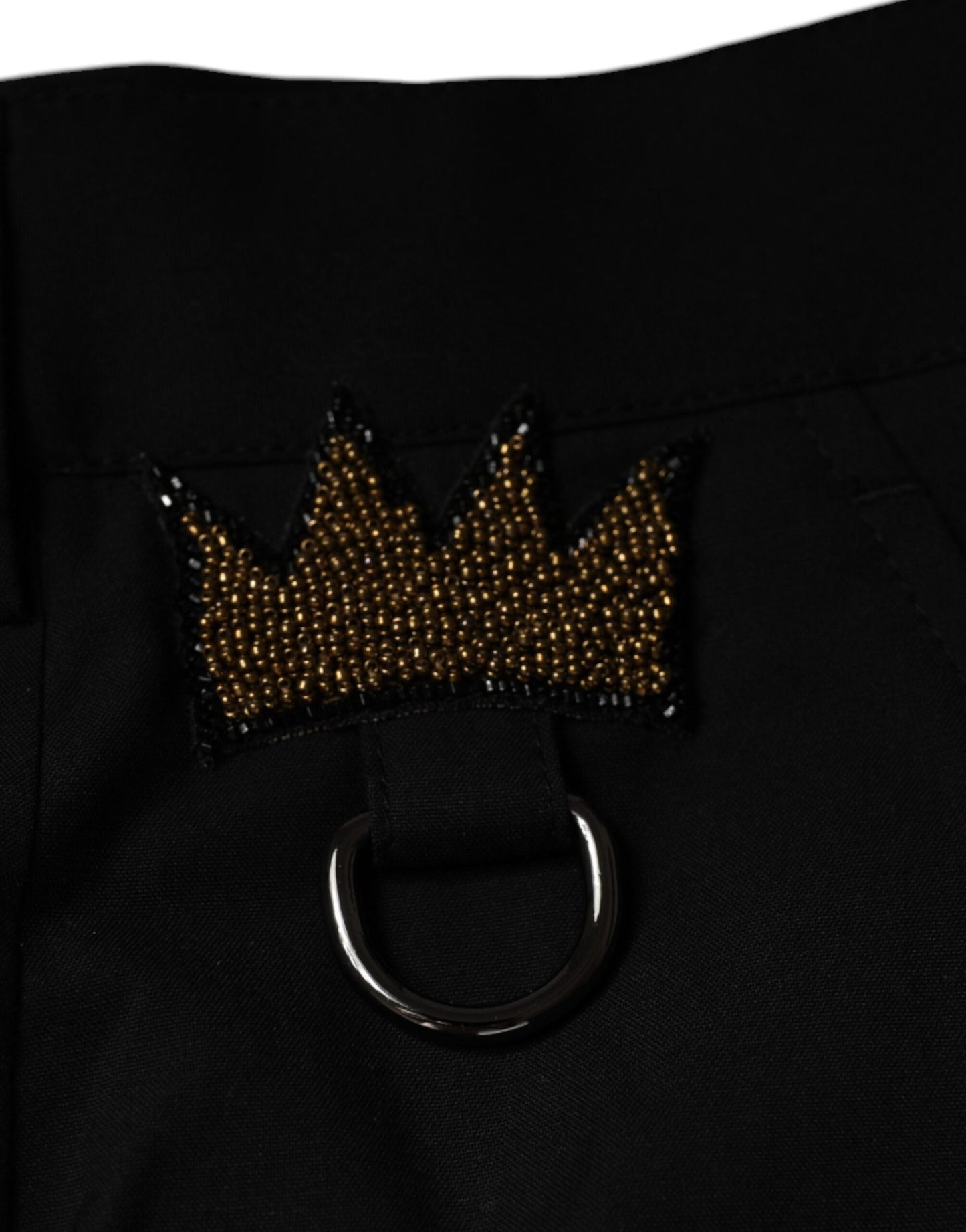 Dolce & Gabbana Black Crown Cotton Dress Men's Pants