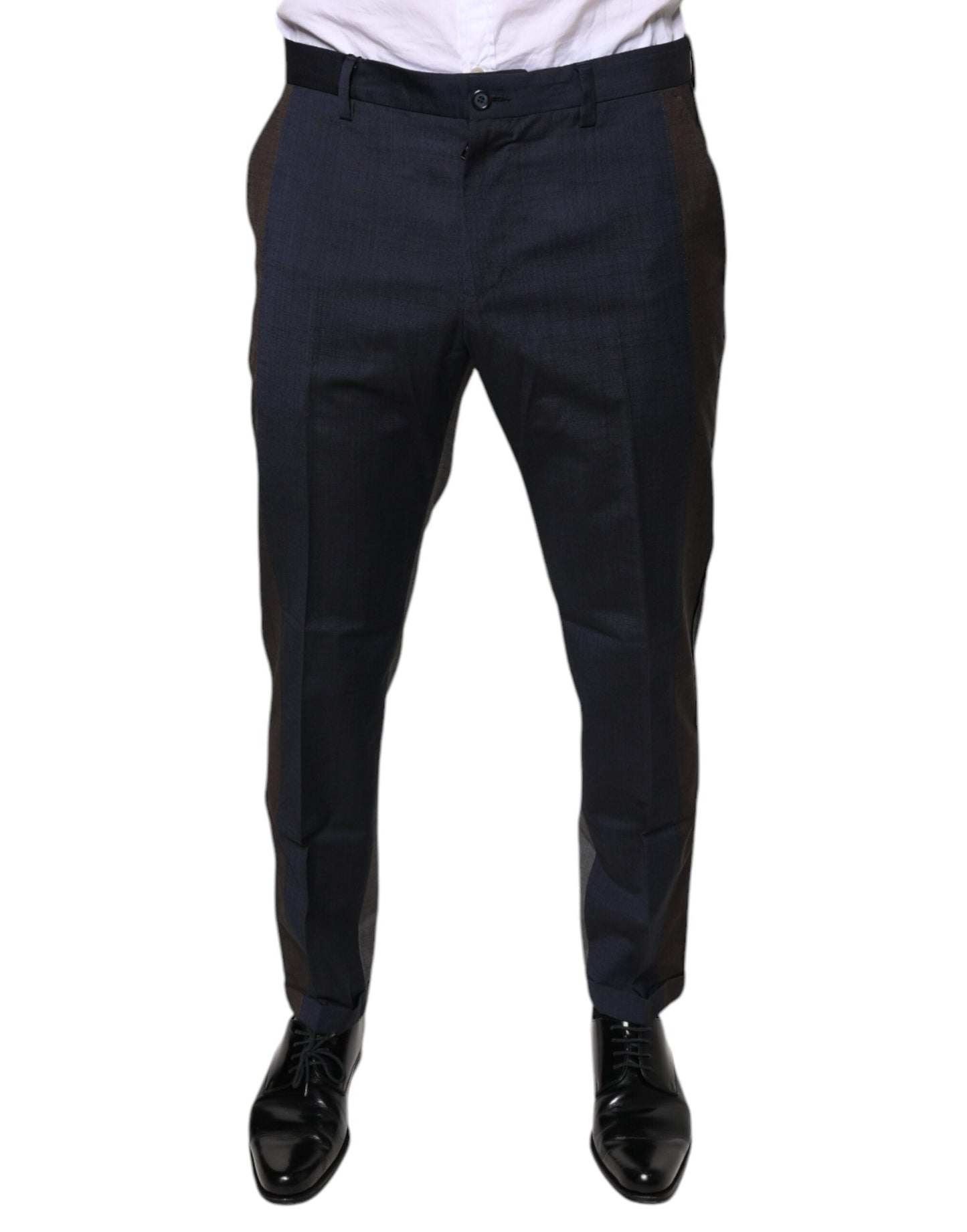 Dolce & Gabbana Black Cotton Wool Formal Dress Men's Pants