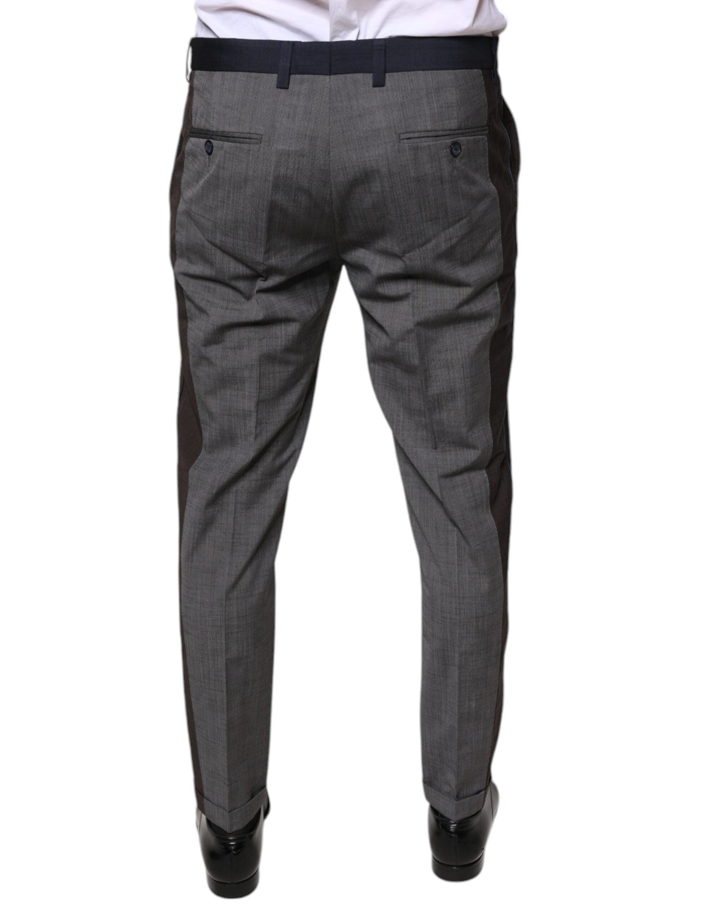Dolce & Gabbana Black Cotton Wool Formal Dress Men's Pants