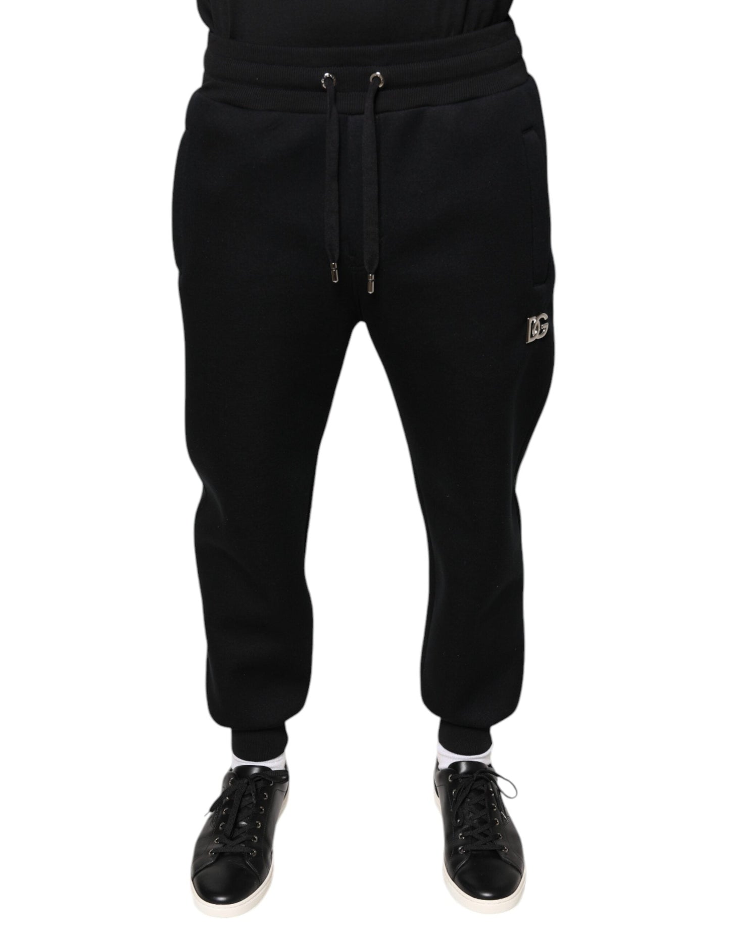 Dolce & Gabbana Black Modal DG Logo Jogger Men SweatMen's Men's Pants (Pre-Owned)